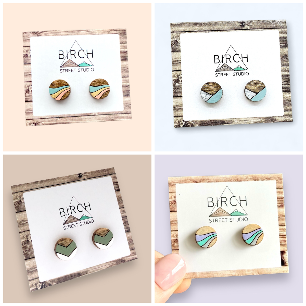 Round Geometric Studs – Birch Street Studio