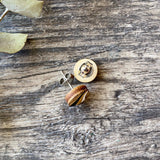 Wood Stud Earrings Small Round Retro Wave | Hand Painted Birch & Maple Jewelry  (RR)
