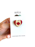 Canada Maple Leaf Pin, Canada Day Brooch, Hand Painted Maple Wood