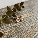 Mountain Earrings, Mountain Stud Earrings, Wood Earrings, Mountain Jewelry, Canada Earrings, Women's Earrings, Mens Earrings, Nature Earring