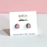 Easter egg Stud Earrings, Easter Gift, Wooden Hypoallergenic Studs, Cute Pastel Easter Jewelry, Nickel Free Surgical Steel