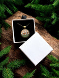 Wood Fox Pendant, Hand Painted Fox Necklace, Fox in Birch Tree Forest,