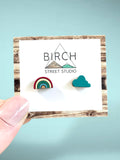 Rainbow Earrings | Rainbow Studs | Pride LGBTQ Jewelry | Rainbow and Cloud | LGBTQ+ | Wooden Earrings | Nickel Free
