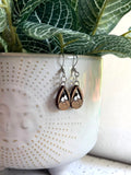 Wooden Dangle Mountain Earrings - Hypoallergenic