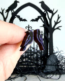 Raven Stud Earrings - Hand Painted Wooden Jewelry