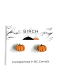 Hand Painted Wooden Pumpkin Studs