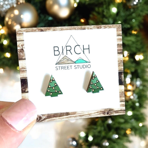 Christmas Tree Earrings - Green       014