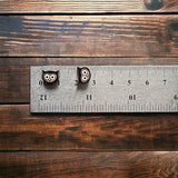 Owl Earrings, Hand Painted Wooden Owl Stud Earrings