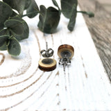 Wooden Stud Earrings – Small Round Studs | Geometric Minimalist Jewelry Gift For Her  (GR)