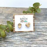 Wooden Stud Earrings – Squirrel and Acorn Design | Hypoallergenic Animal Stud Earrings  (AN)
