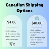 a pricing sheet for canadian shipping options