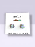 Easter egg Stud Earrings, Easter Gift, Wooden Hypoallergenic Studs, Cute Pastel Easter Jewelry, Nickel Free Surgical Steel