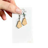 Dangle Earrings, Mint Green Earrings, Wood Earrings, Wooden Jewelry, Geometric Earrings, Chevron Earrings, Made in Canada,