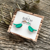 Bird Earrings - Wooden Bird Earrings - Nature Earrings - Bird Stud Earrings | Nickel Free