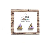 Triangle Earrings Wood / Triangle Stud Earrings / Mismatched Earrings / Geometric Jewelry / Statement Earrings | Nickel Free