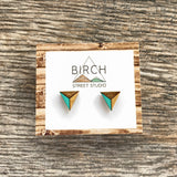 Triangle Earrings | Geometric Stud Earrings | Wood Earrings | Anniversary Gift | Modern Gift for Her |