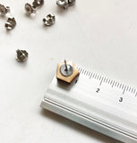 Hexagon Earrings / Geometric Earrings / Tiny Stud Earrings / Mint and Rose Gold Wooden Stud Earrings / Girlfriend Gift | Nickel Free